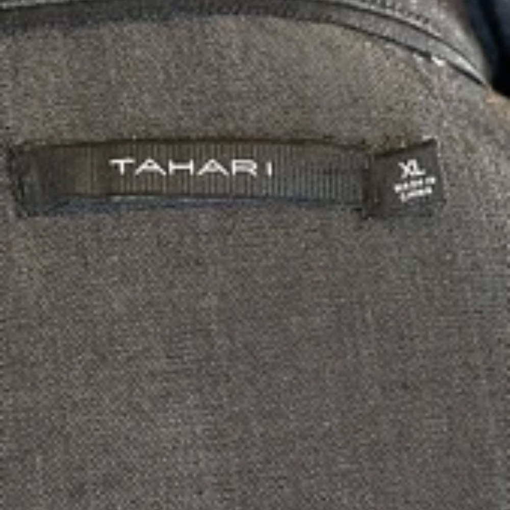 Tahari Jacket Black Sheen XL Lightweight Snap Buttons Pintuck Front Party Casual - Picture 10 of 11